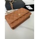 Classic Wallet on Chain AP0250 Grained Calfskin Caramel Gold Metal A