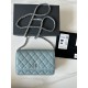 Classic Wallet on Chain AP0250 Grained Calfskin Light Blue Silver Metal A