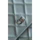 Classic Wallet on Chain AP0250 Grained Calfskin Light Blue Silver Metal A