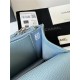 Classic Wallet on Chain AP0250 Grained Calfskin Light Blue Silver Metal B