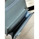 Classic Wallet on Chain AP0250 Grained Calfskin Light Blue Silver Metal B