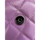 Classic Wallet on Chain AP0250 Grained Calfskin Purple Silver Metal B