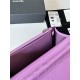 Classic Wallet on Chain AP0250 Grained Calfskin Purple Silver Metal B