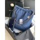 Chanel 22 LARGE HANDBAG Denim & Silver-Tone Metal AS3262 High