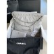 Chanel 22 MEDIUM HANDBAG Shiny Calfskin & Silver-Tone Metal AS3261 Grey High