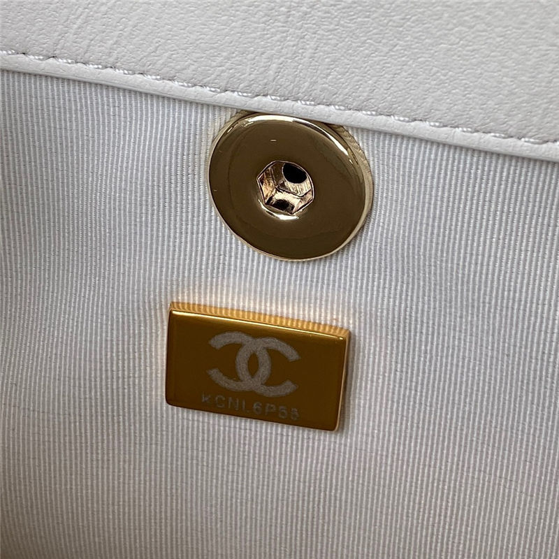 Chanel Duma Backpack 2908 Lambskin Gold-Tone Metal White A