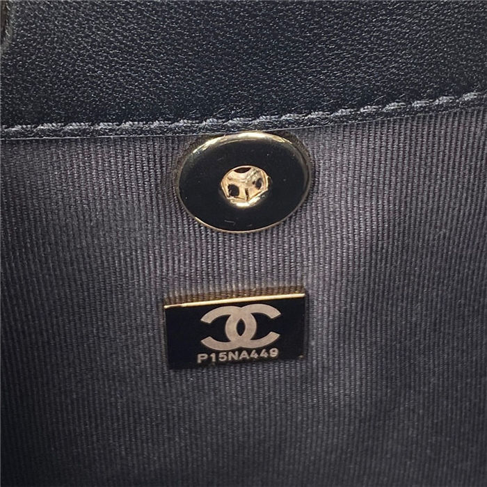 Chanel Duma Backpack 2908 Lambskin Gold-Tone Metal Black A