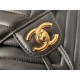 Chanel Large Backpack Chevrons Pattern Lambskin 91122 Gold-Metal Black High