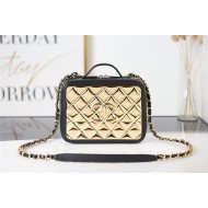 Chanel VANITY CASE Lambskin & Gold Metal AS2900 Black High