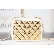 Chanel VANITY CASE Lambskin & Gold Metal AS2900 White High