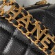 Chanel WAIST BAG AS3225 Grained Shiny Calfskin & Gold-Tone Metal Black A