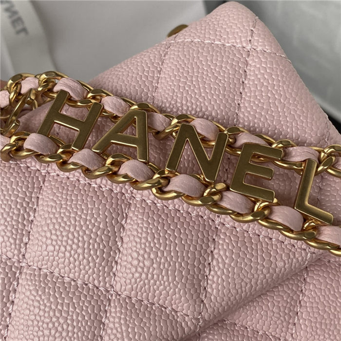 Chanel WAIST BAG AS3225 Grained Shiny Calfskin & Gold-Tone Metal Pink A