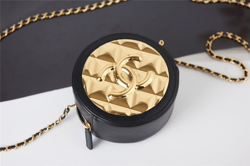 Chanel CLUTCH WITH CHAIN Lambskin & Gold-Tone Metal AP2388 Black High