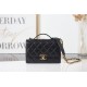 MINI FLAP BAG WITH HANDLE Lambskin & Gold-Tone Metal AS2796 Black High