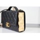 MINI FLAP BAG WITH HANDLE Lambskin & Gold-Tone Metal AS2796 Black High