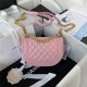 Chanel SMALL BOY Chanel MESSENGER BAG Grained Calfskin & Gold-Tone Metal AS3350 Pink A