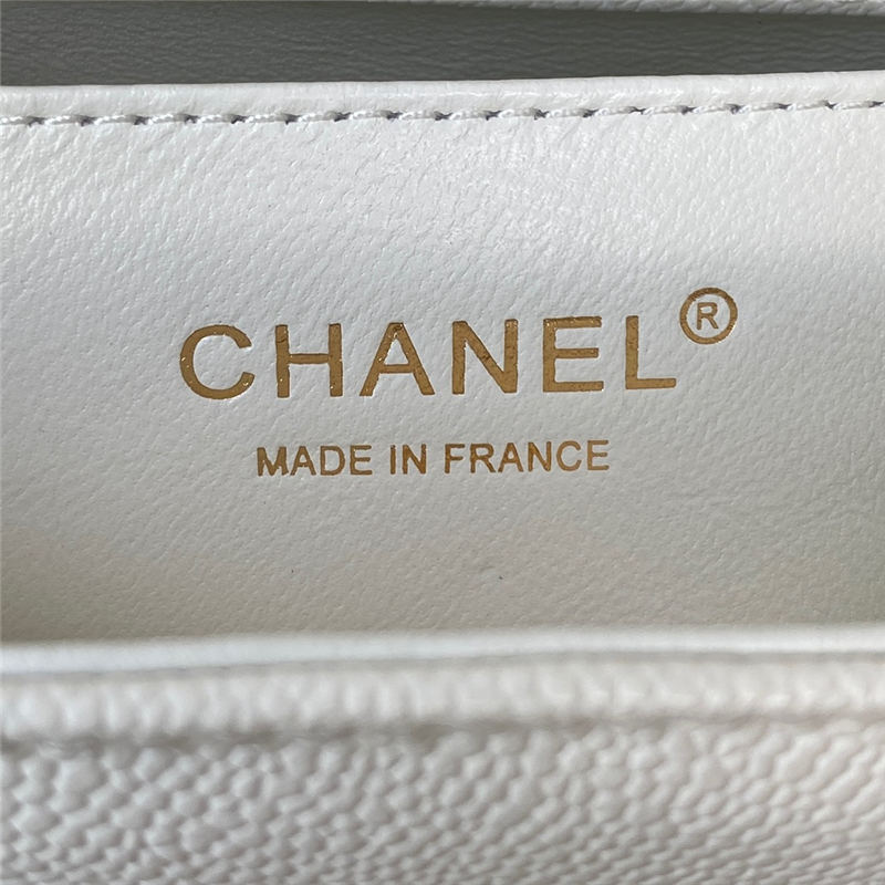 Chanel SMALL BOY Chanel MESSENGER BAG Grained Calfskin & Gold-Tone Metal AS3350 White A