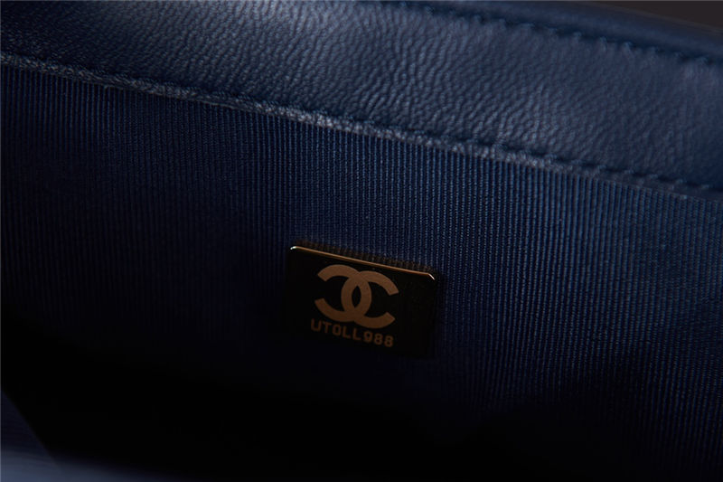 Chanel MINI FLAP BAG AS2693 Lambskin & Gold Metal Navy High