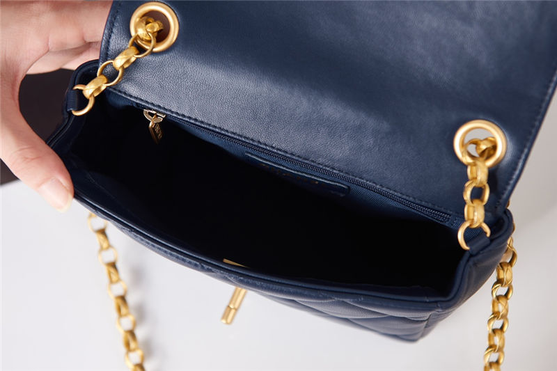 Chanel MINI FLAP BAG AS2693 Lambskin & Gold Metal Navy High