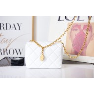 Chanel MINI FLAP BAG AS2693 Lambskin & Gold Metal White High