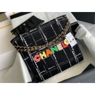 Chanel 22 SMALL HANDBAG Tweed & Gold-Tone Metal AS3260 High