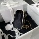 MINI FLAP BAG Velvet & Gold-Tone Metal Black & White A