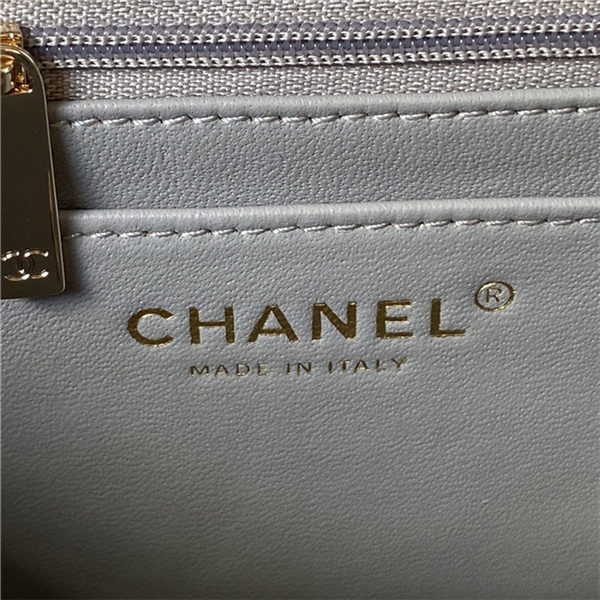 Chanel SMALL FLAP BAG With Top Diamond Handle Lambskin & Gold-Tone Metal AS4141 Grey A