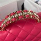 Chanel SMALL FLAP BAG With Top Diamond Handle Lambskin & Gold-Tone Metal AS4141 Fuchsia A