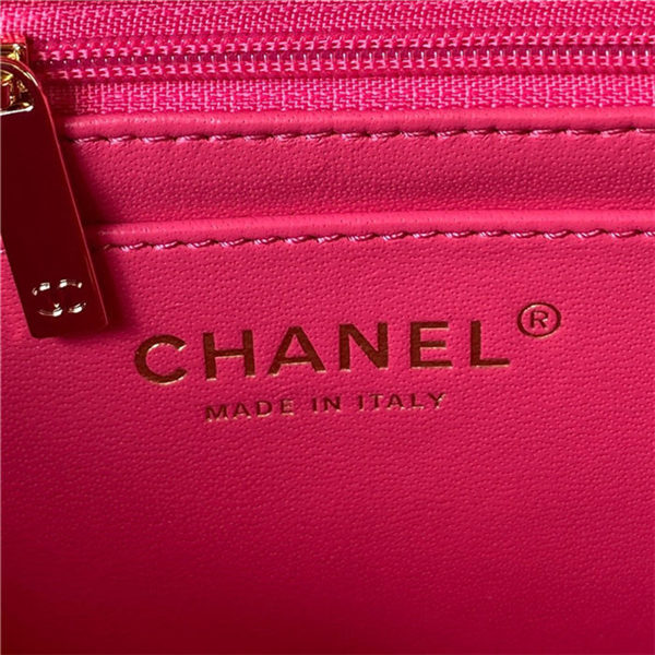 Chanel SMALL FLAP BAG With Top Diamond Handle Lambskin & Gold-Tone Metal AS4141 Fuchsia A