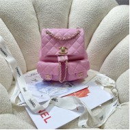 Chanel BACKPACK AS3860 Grained Shiny Calfskin & Gold-Tone Metal Pink A