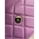 Classic Wallet on Chain AP0250 Grained Calfskin Purple Gold Metal B