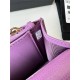 Classic Wallet on Chain AP0250 Grained Calfskin Purple Gold Metal A