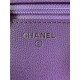 Classic Wallet on Chain AP0250 Grained Calfskin Purple Gold Metal A