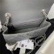 Mini CLASSIC HANDBAG Lambskin Silver Metal Dark Grey A