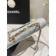 Chanel WALLET ON CHAIN AP3796 Rhinestone Lambskin & Gold-Tone Metal Grey Blue A