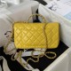 Chanel SMALL FLAP BAG With Top Diamond Handle Lambskin & Gold-Tone Metal AS4141 Yellow A