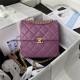 BACKPACK Grained Calfskin & Gold-Tone Metal AS3108 Purple A