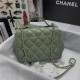 Chanel Mini Flap Bag A93749 Grained Calfskin Gold-Tone Metal Khaki High