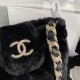 Chanel Bucket Bag Shearling AS2257 Black High