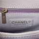 FLAP BAG WITH TOP HANDLE Grained Calfskin Gold Metal Lilac A