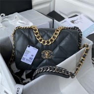 Large Chanel 19 Flap Bag Goatskin/Lambskin Dark Grey High