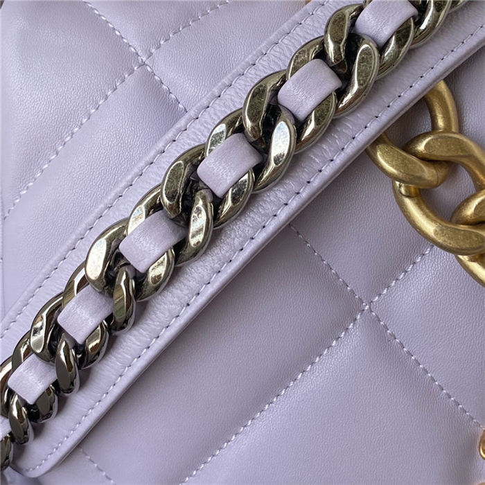 Large Chanel 19 Flap Bag Goatskin/Lambskin Lilac High