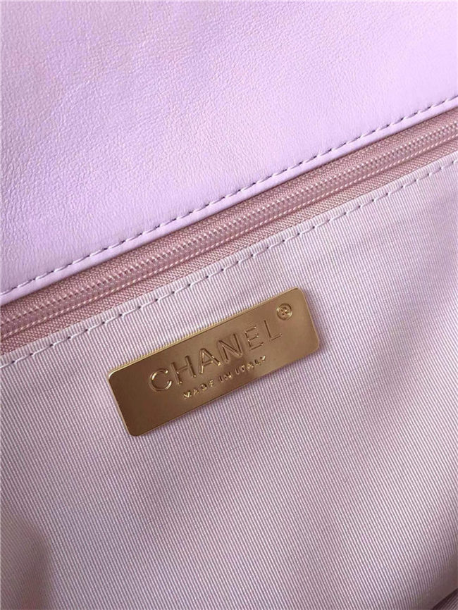 Large Chanel 19 Flap Bag Goatskin/Lambskin Pink High