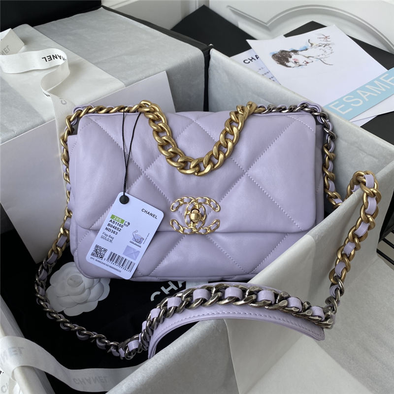 Chanel 19 Flap Bag Goatskin/Lambskin Lilac High