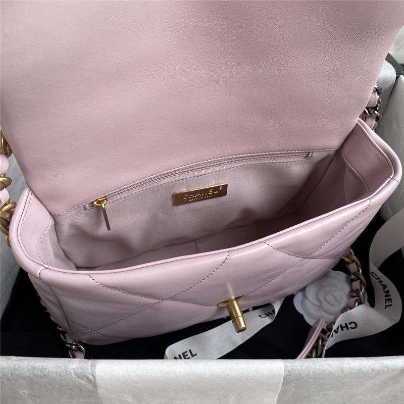 Chanel 19 Flap Bag Goatskin/Lambskin Pink High