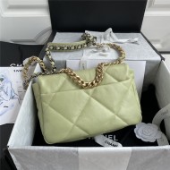 Chanel 19 Flap Bag Goatskin/Lambskin Yellow Green High