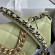 Chanel 19 Flap Bag Goatskin/Lambskin Yellow Green High