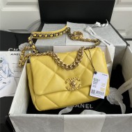 Chanel 19 Flap Bag Goatskin/Lambskin Yellow High