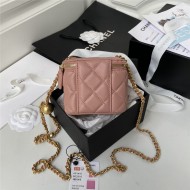 Chanel SMALL VANITY WITH CHAIN Lambskin & Gold-Tone Metal AP1447 Pink A