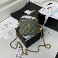 Chanel SMALL VANITY WITH CHAIN Lambskin & Gold-Tone Metal AP1447 Green A